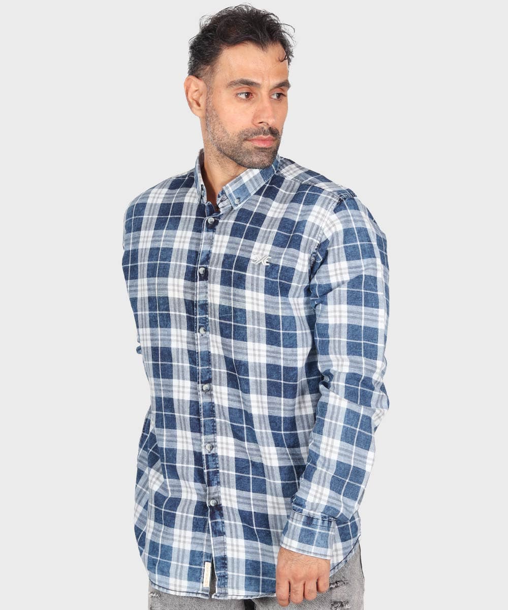 پیراهن مردانه چهارخانه آستین بلند 0531