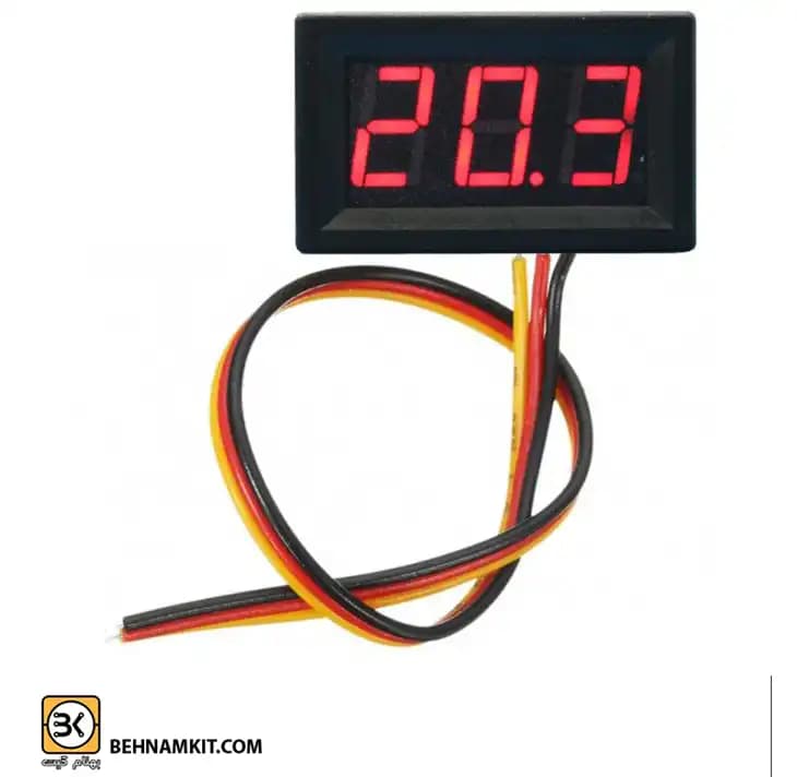 ولت متر پنلی سه رقمی 100 ولت / قرمز / سه سیم