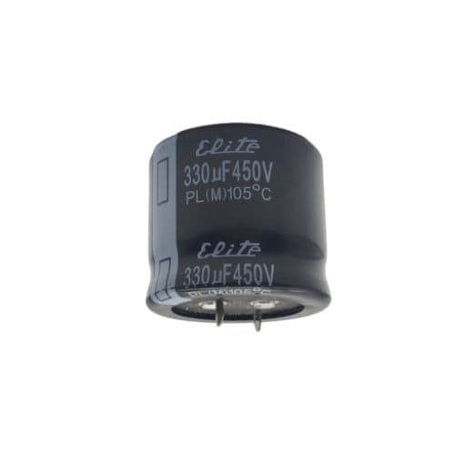 خازن ۳۳۰ میکرو فاراد ۴۵۰ ولت پایه میخی ۳۵*۳۰ میلی متر