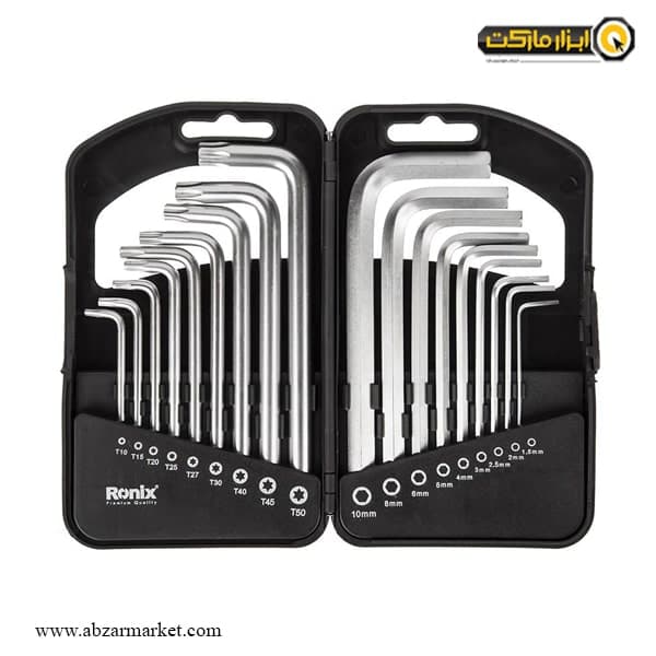 ست آچار آلن رونیکس کوتاه 18 عددی مدل RH-2051