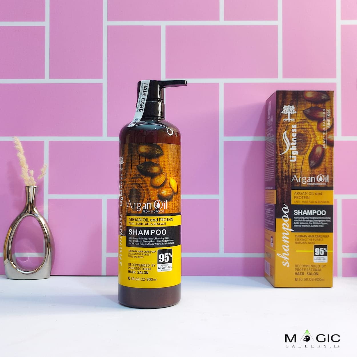 شامپو آرگان و پروتئین لایتنس | ضد ریزش و تقویت‌ کننده مو ۹۰۰ میل