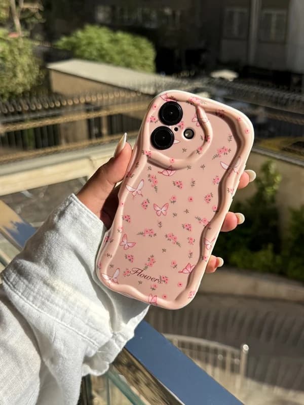 قاب گوشی آیفون Peachy Flowers & butterfly