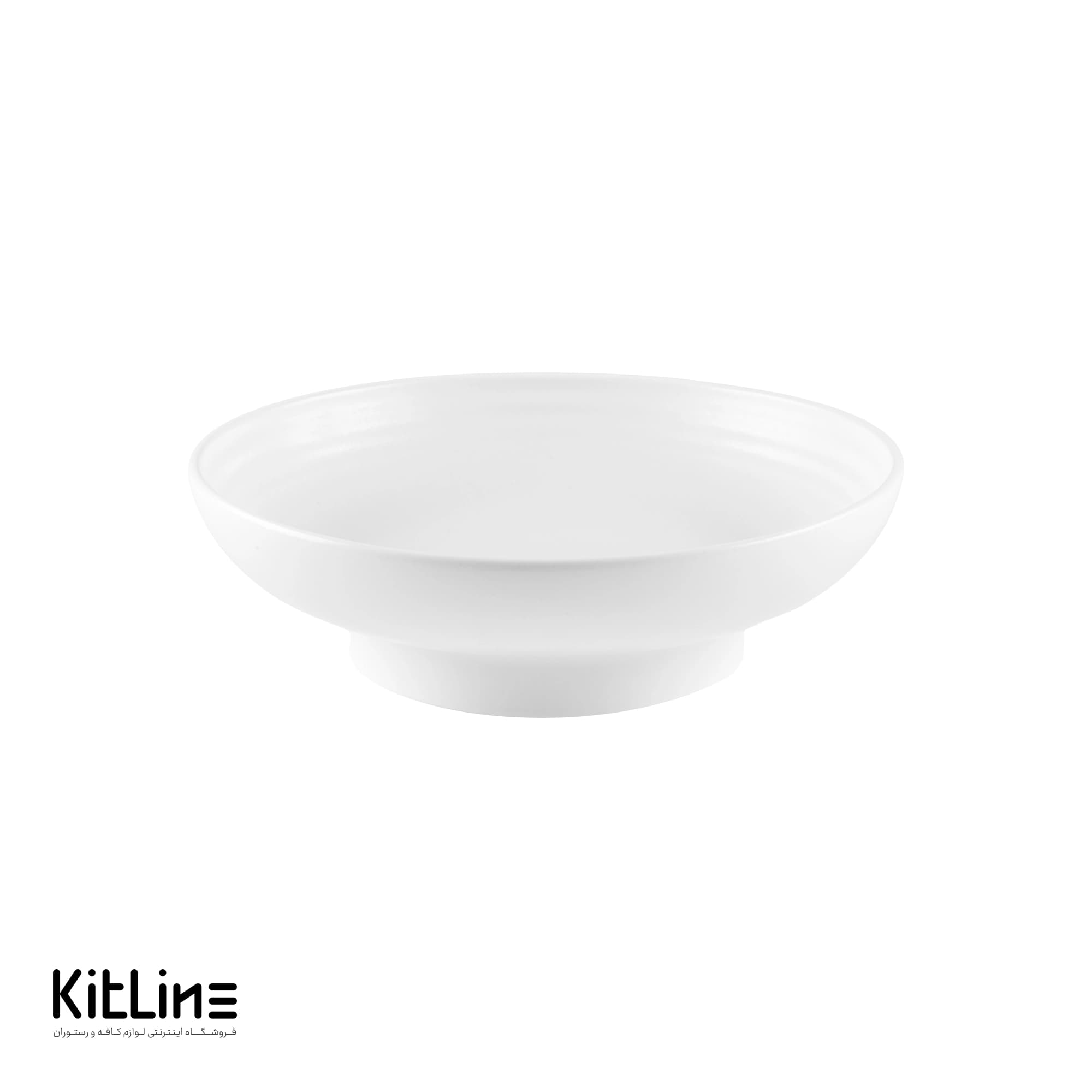 ظرف سالاد پایه دار پرسلین ۲۳ سانتیمتری سفید آرتیزان