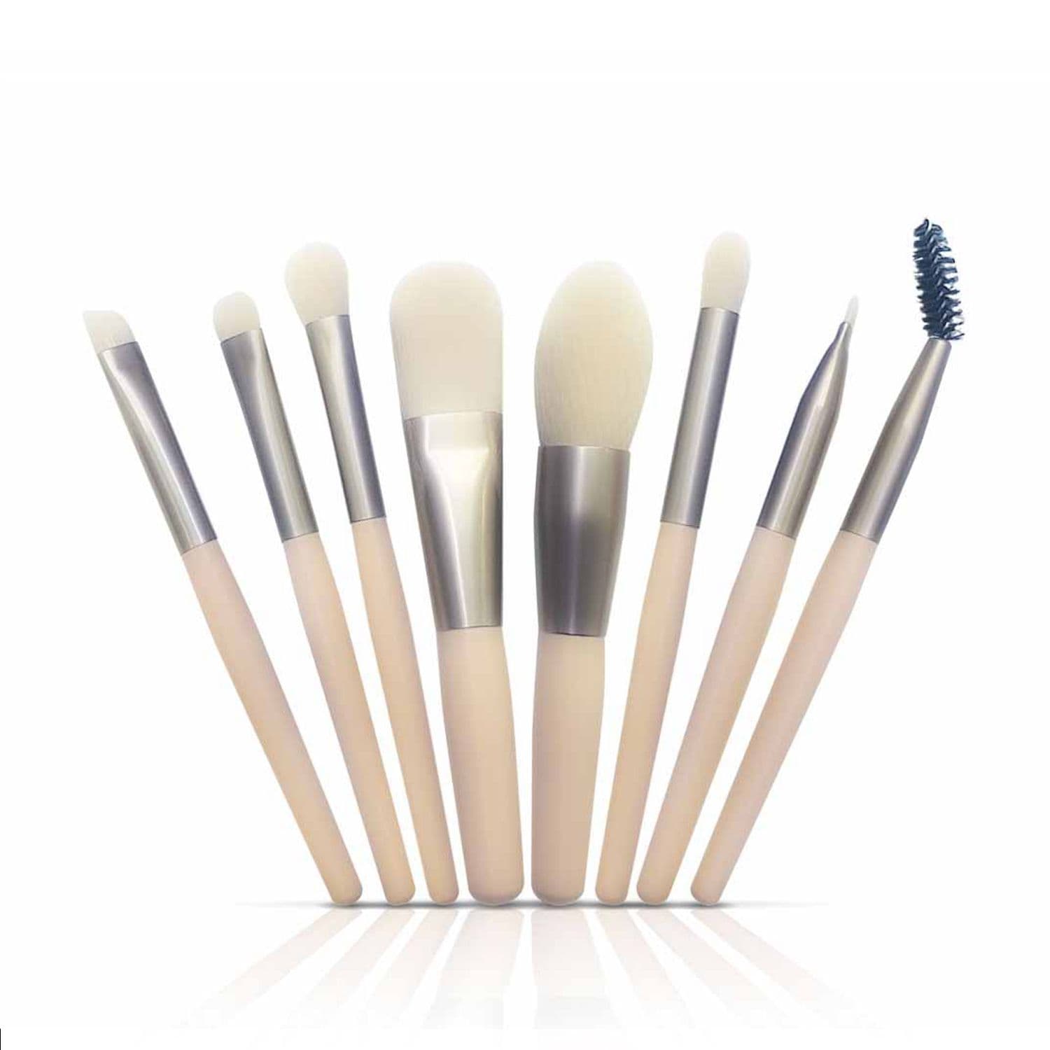 ست براش آرایشی مجموعه 8 عددی به همراه کیف - کرم