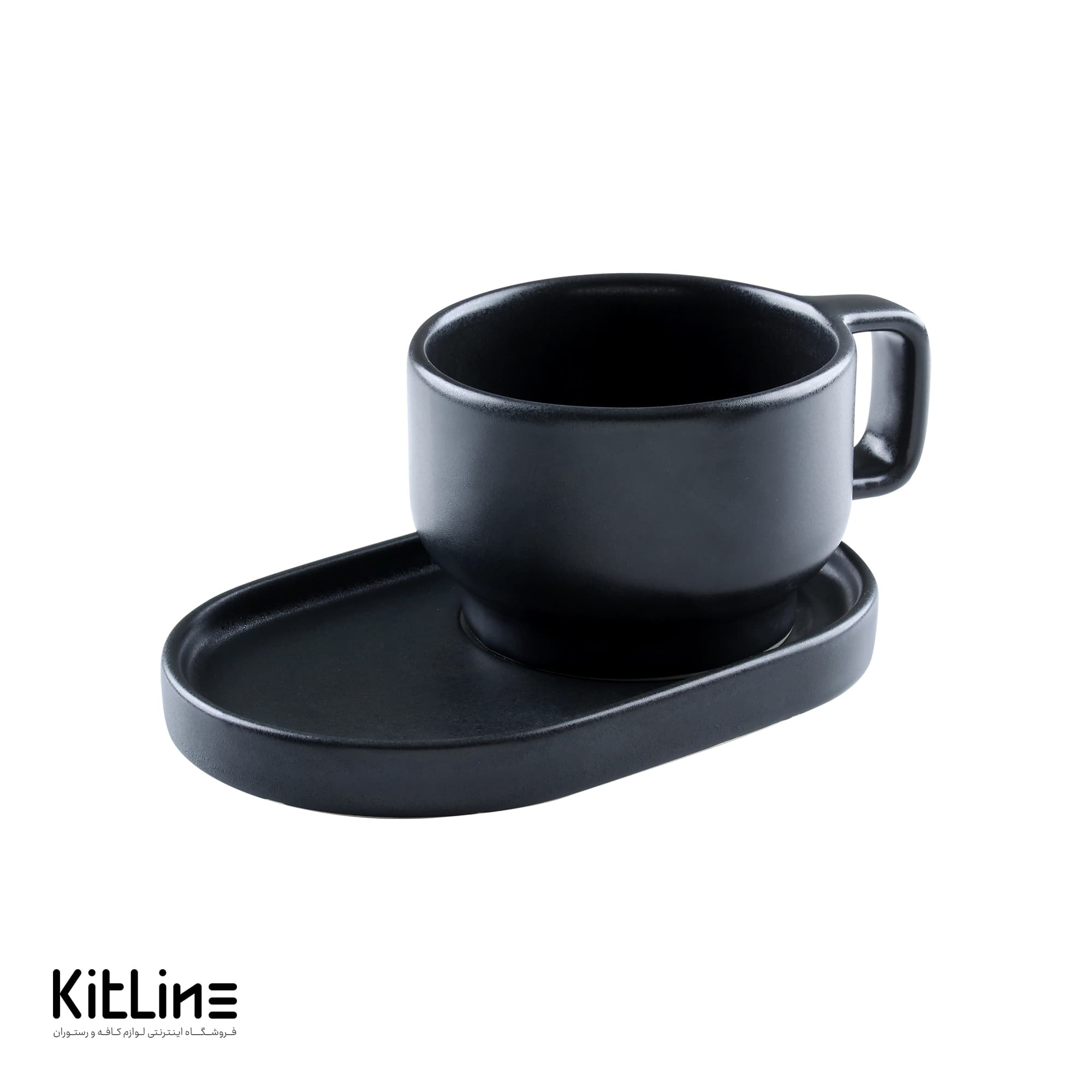 فنجان لاته پرسلین ۴۵۰ میلی لیتری با زیری مشکی آرتیزان مدل کفا