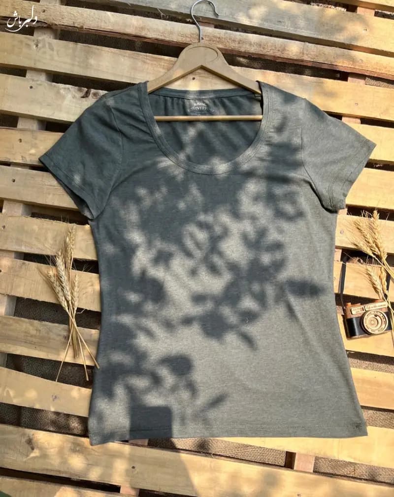 تیشرت طوسی تمام نخ