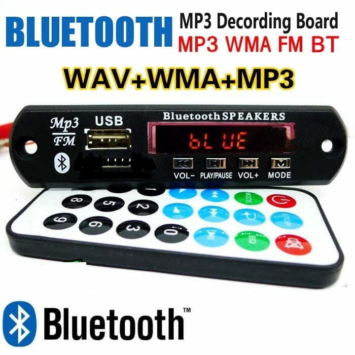 برد اسپیکر فلش خور / بلوتوث + میکروفون رکورد / 12 ولت