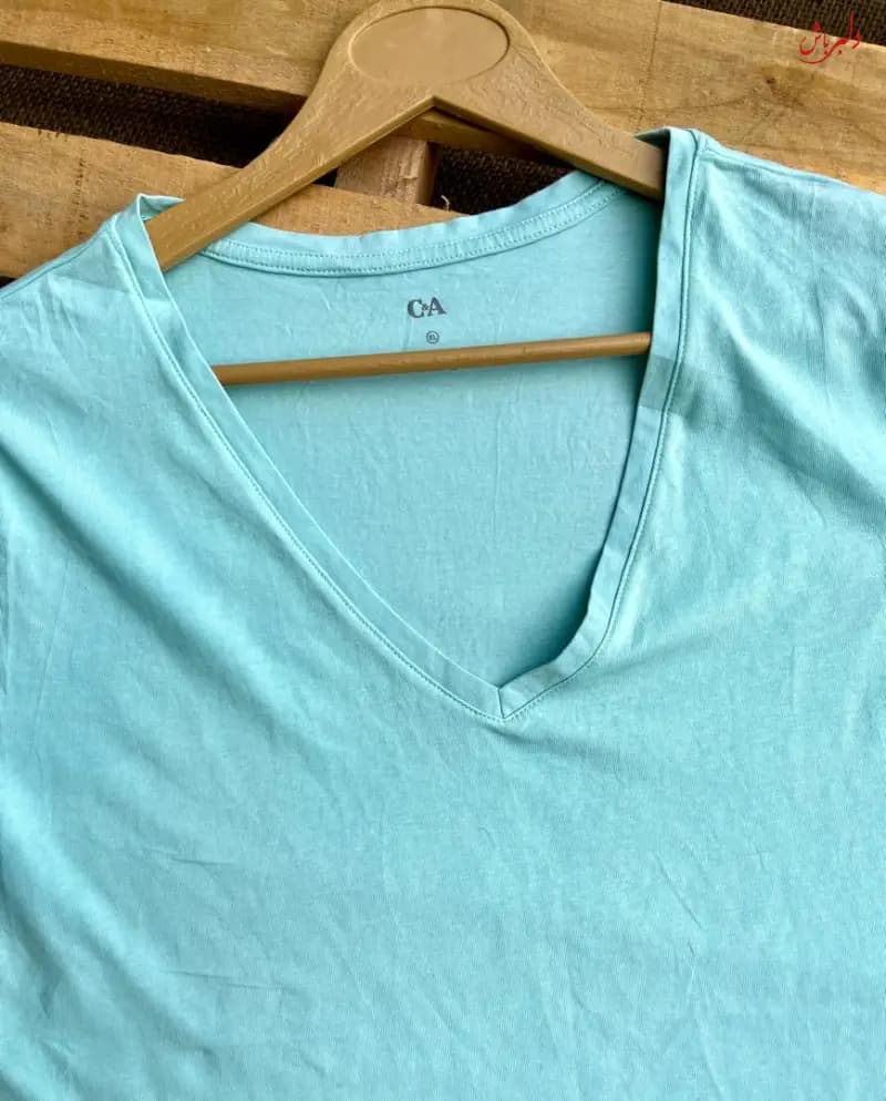 تیشرت یقه هفت پنبه ای برندC&A