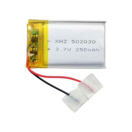 باتری لیتیوم پلیمر 3.7v ظرفیت 250mAh کد 502030