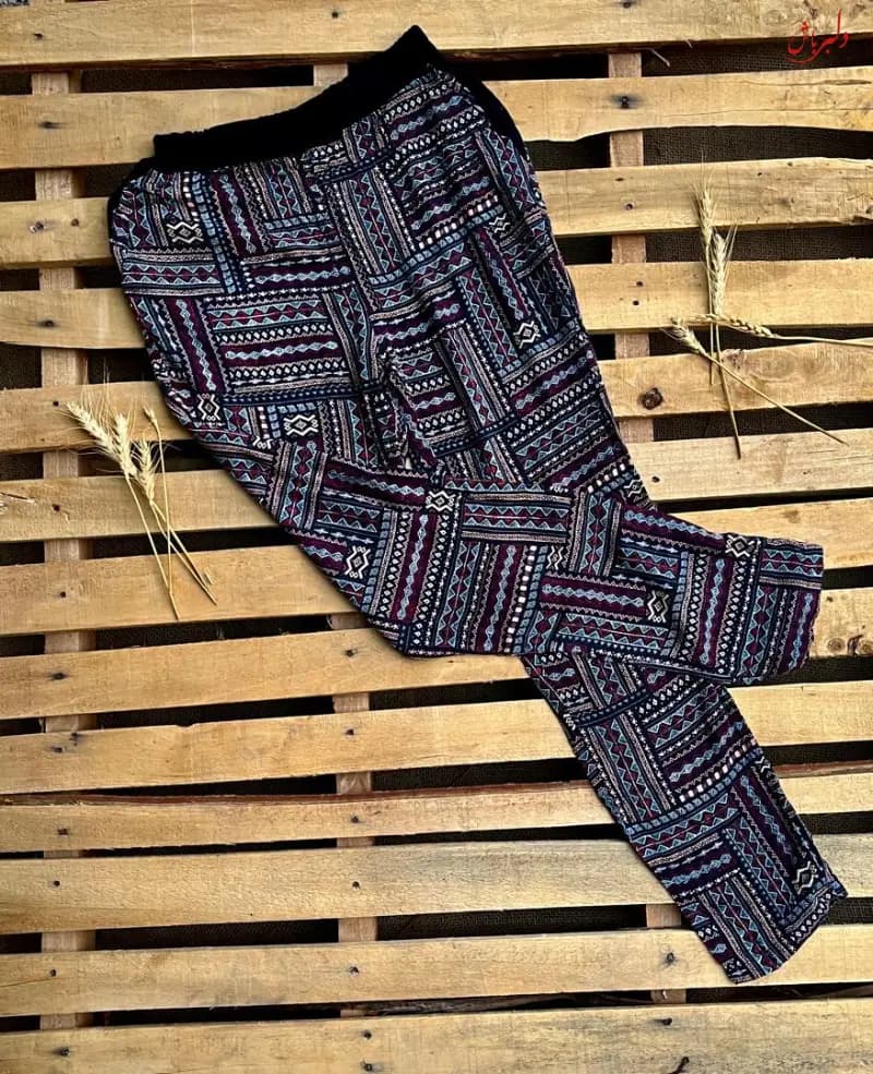 شلوار نخی کمرمشکی