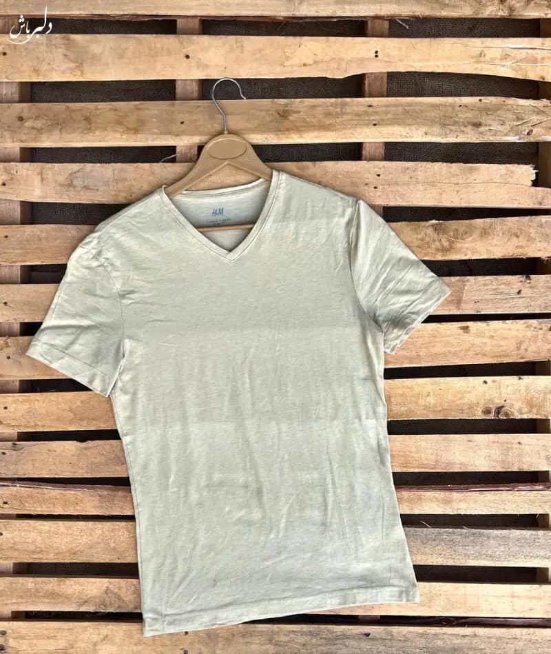 تیشرت خاکی رنگ تمام نخ