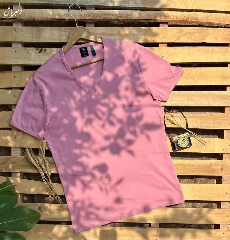تیشرت صورتی تمام نخ