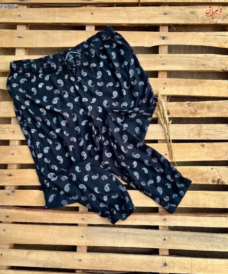 شلوار نخی طرح بته جقه