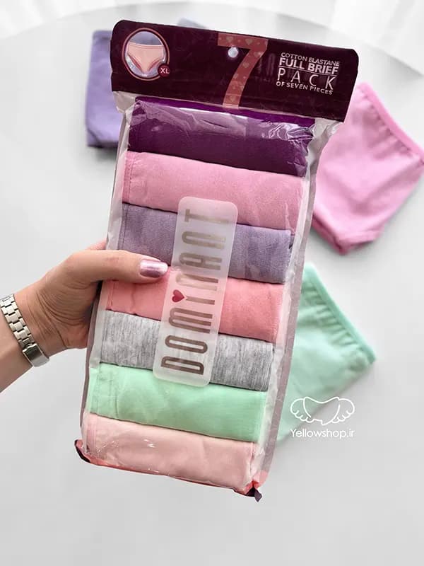 شورت نخی اسلیپ زنانه قواره بزرگ DOMINANT پک هفت تایی کد 21296