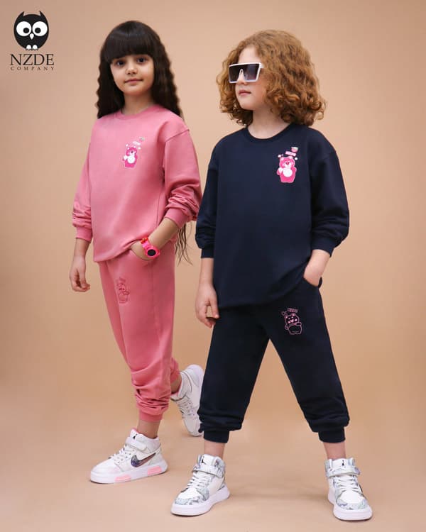 بلوز شلوار خرس صورتی