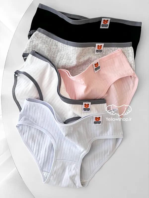 شورت اسلیپ رنگی کبریتی استیکر خرسی زنانه کد 22373