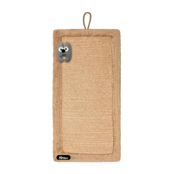 اسکرچر دیواری گربه نیناپت مدل سافت رنگ نسکافه ای دارای عروسک کت نیپ دار