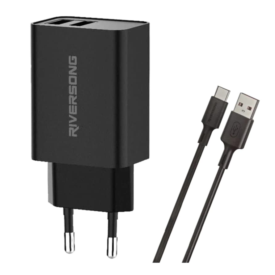 شارژر دیواری 12 وات دو پورت ریورسانگ مدل Safekub D13 به همراه کابل USB به Type-C