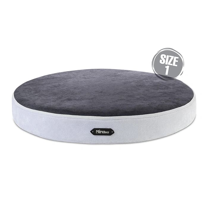 تشک گرد سگ و گربه جنس پارچه مبلی با دوام رنگ خاکستری نیناپت ابعاد 50x50x8 سانتی متر کد 3211