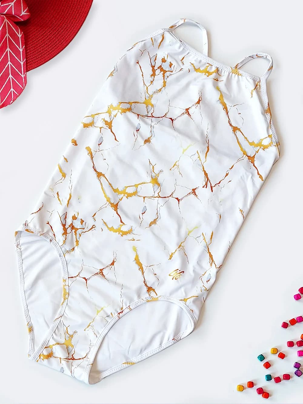 مایو دو رو زنانه اسلیپ مارک لایف ( Life ) طرح سنگ سفید با رگ های طلایی