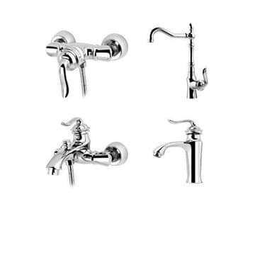 دست کامل شیرآلات اس تی پی STP مدل لوکا کروم (روشویی،ظرفشویی،توالت،دوش)