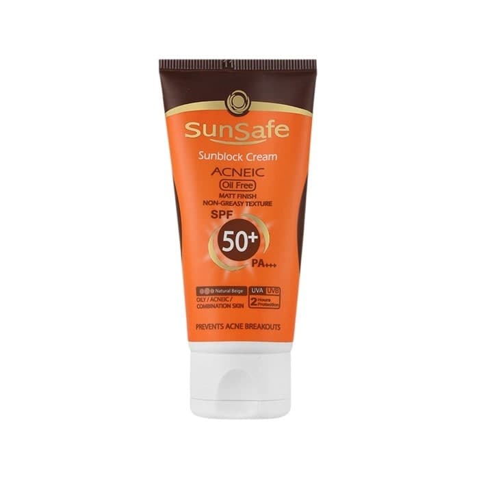 کرم ضد آفتاب فاقد چربی بژ طبیعی SunSafe SPF50