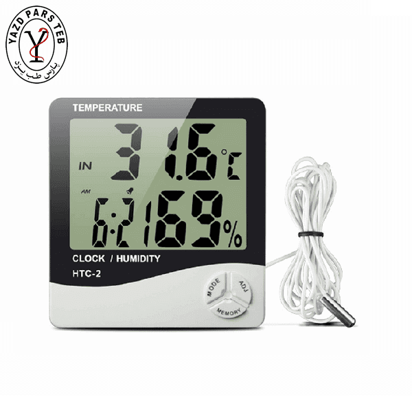 ترمومتر و رطوبت سنج دیجیتال سیم دار HTC
