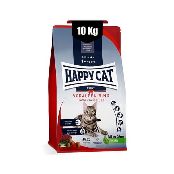 غذای خشک گربه بالغ طعم گوشت بیف هپی کت (Happy Cat Culinary Adult Voralpen Rind) وزن 10 کیلوگرم