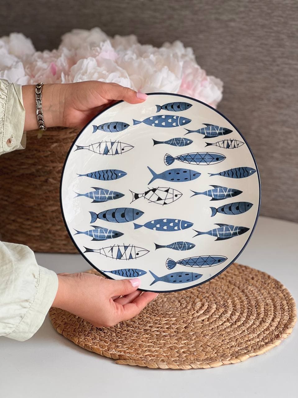 بشقاب پلوخوری زاراهوم کد 008 طرح ماهی