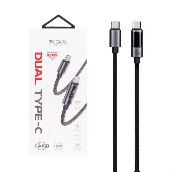 کابل تبدیل USB-C به USB-C یسیدو مدل CA158 طول 1.2 متر