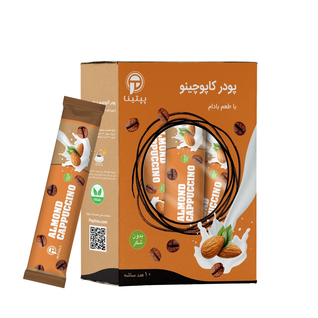 کاپوچینو با طعم بادام پپتینا بسته 10 عددی