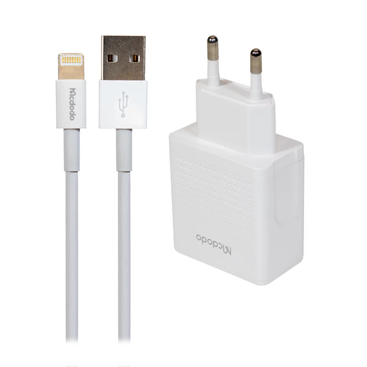 شارژر دیواری مک دودو مدل CH-3970 توان 12 وات به همراه کابل لایتنینگ