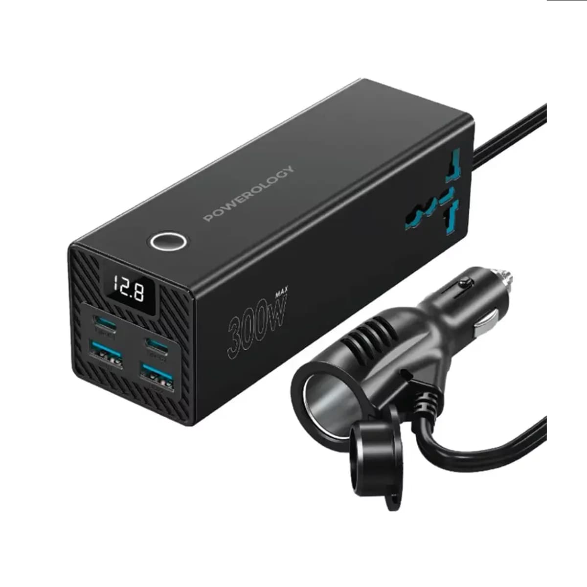 اینورتر فندکی خودرو 300 وات پاورولوژی مدل PWCUQC038