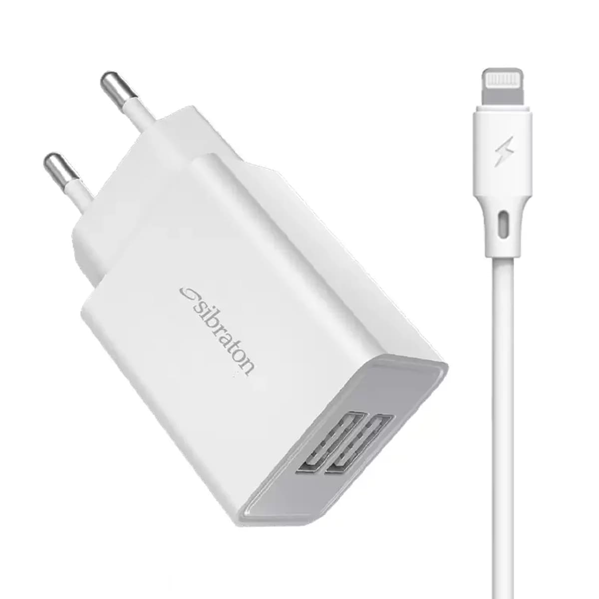 شارژر دیواری سیبراتون مدل S-W1245i توان 10 وات به همراه کابل لایتنینگ