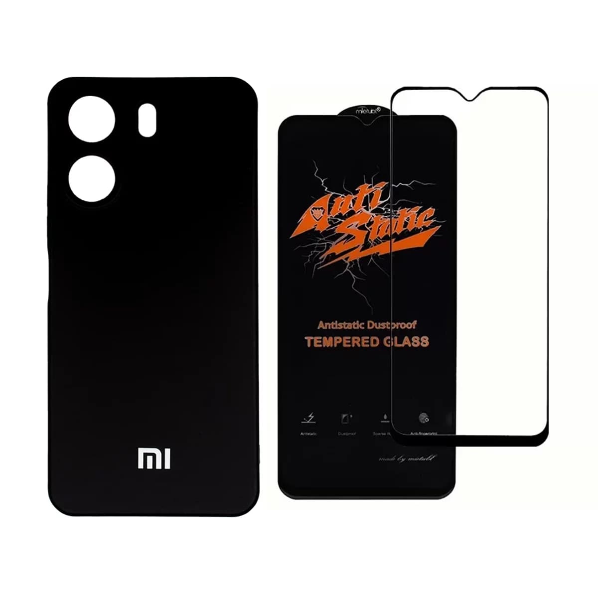 قاب گوشی پوکو C65 مدل سیلیکونی به همراه گلس مدل Anti Static