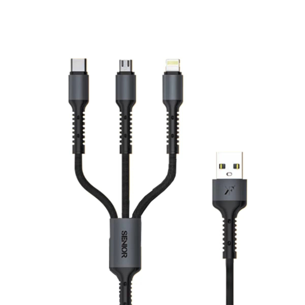 کابل تایپ سی، میکرو USB و لایتنینگ کی اف سنیور مدل S-33 طول 1.2 متر