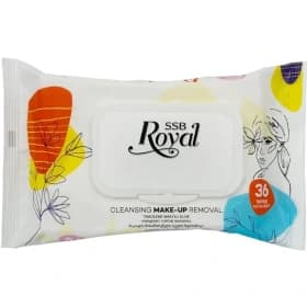 دستمال مرطوب آرایشی رویال ssb بسته 44برگ عددی