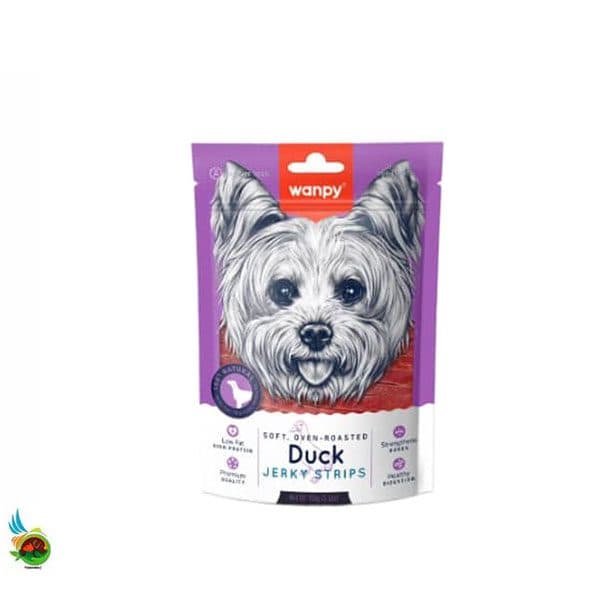 تشویقی سگ ونپی طعم اردک Wanpy duck jerky strips وزن ۱۰۰ گرم