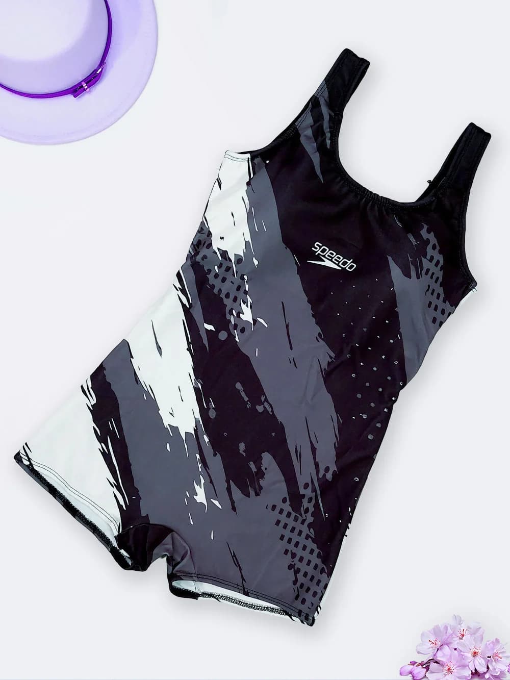 مایو زنانه پادار نیمه پوشیده کاپدار اسپیدو ( Speedo ) ضد کلر با پارچه استرچ