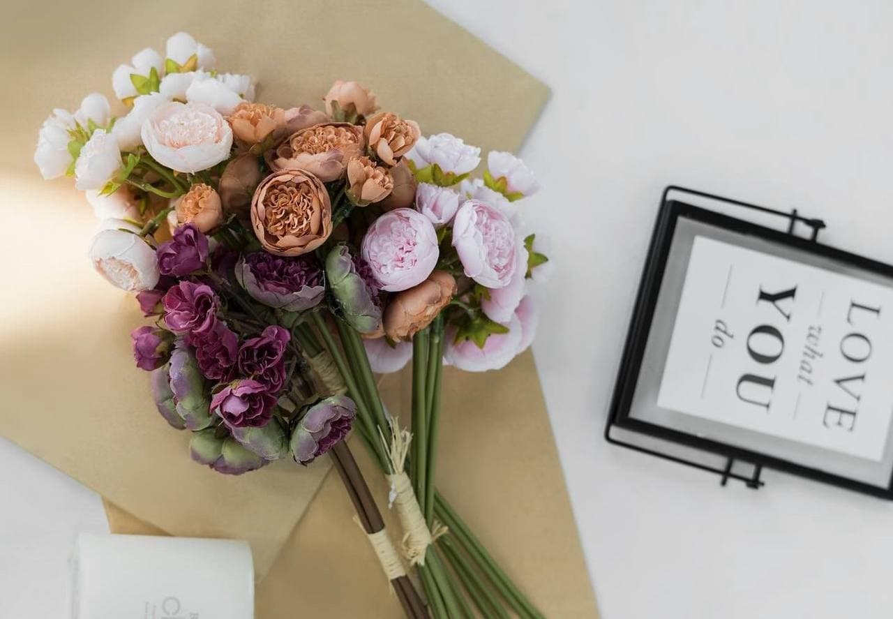 گل مصنوعی وارداتی مدل پیونی کد 20607