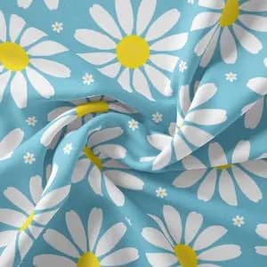 پارچه ملحفه مدل مخمل طرح گل بابونه کد 5011153