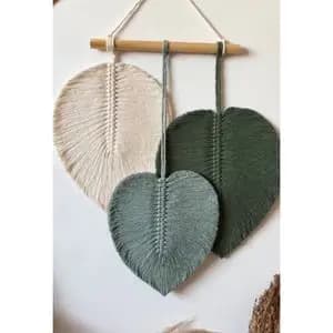 دیوارکوب سه برگ مکرومه بافی مدل دلینا