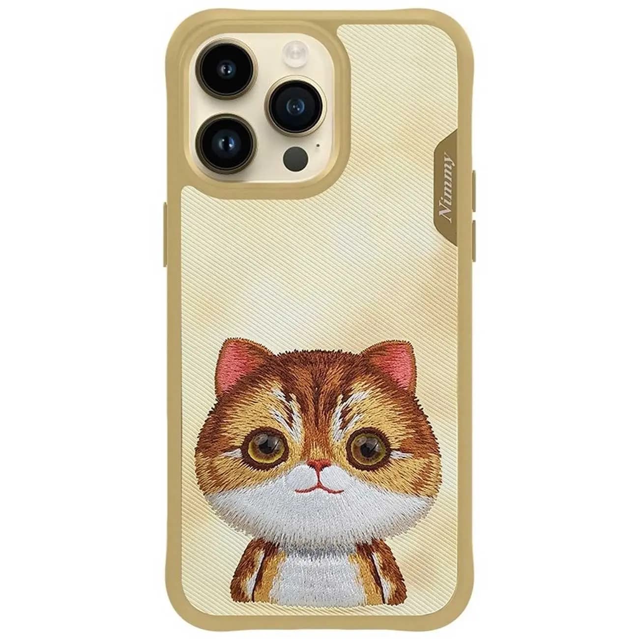 قاب محافظ گوشی آیفون 16 پرومکس طرح گربه با چشم متحرک نیمی