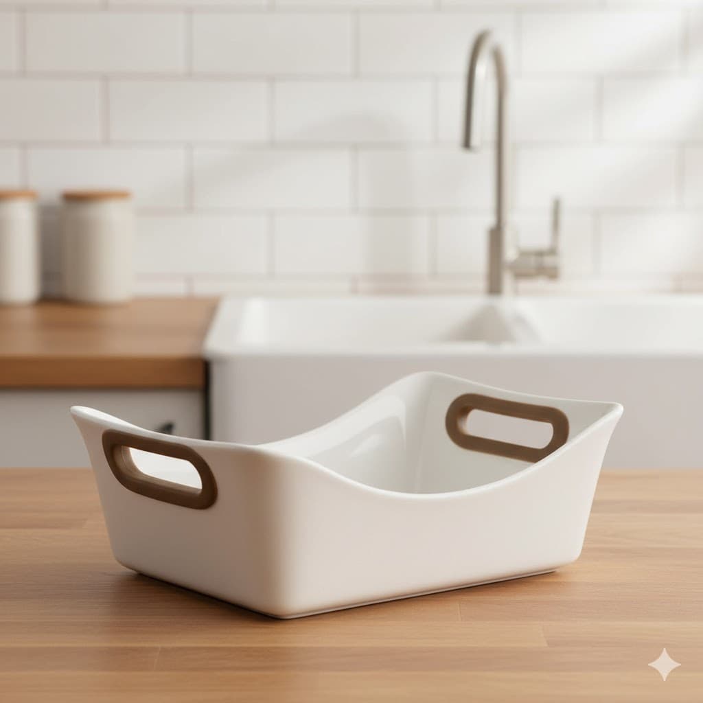 ظرف پخت و پز سرامیکی دسته سیلیکون یونیک کد 1082