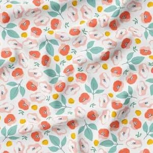 پارچه مخمل روبالشی طرح گل و برگ کد 5012578