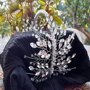 تاج عروس مدل هدفونی با مارکیز سنگ اصل کد017