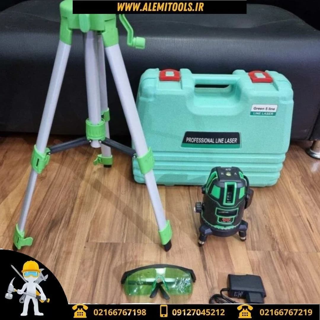 تراز لیزری 5 خط نور سبز باس T18287