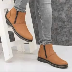 نیم بوت مردانه دو طرف زیپ رنگ عسلی