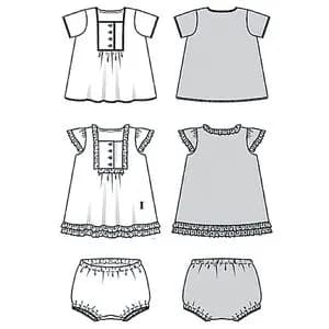الگو خیاطی پیرهن و شورت کودک بوردا کیدز کد 9339 سایز 6 ماه تا 3 سال متد مولر