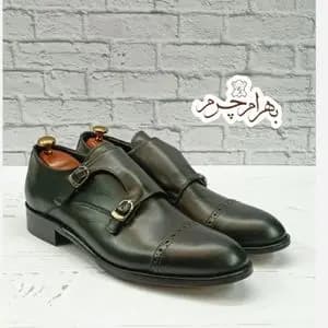 کفش مردانه مجلسی چرم طبیعی مدل آلفردو مشکی